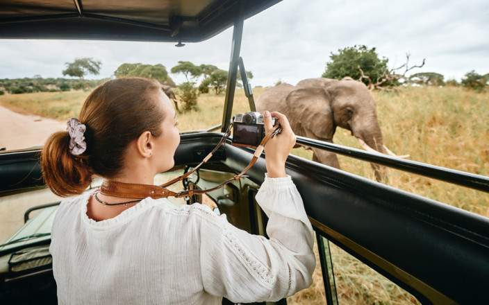 Game viewing in Amboseli National Park